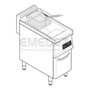 Friteuza electrica cu control digital si suport inchis cu 1 cuva 1x13 litri 35x70x85