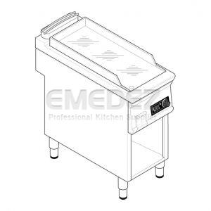 Gratar electric control digital cu placa cromata si suport inchis 40x90x90