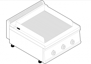 Gratar electric cu apa si grill fonta  9.9 kw 70x70x28 cm 