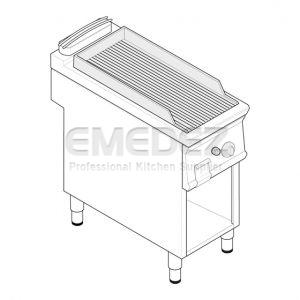 Gratar gaz cu placa striata si suport inchis 40x90x90