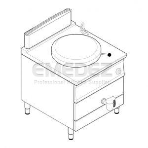 Marmita gaz cu incalzire directa  cuva 100 litri 80x90x90