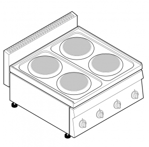  Plita electrica de banc cu 4 ochiuri 70x65x28CM