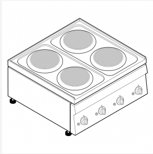 Plita electrica de banc cu 4 ochiuri 70x60x28cm