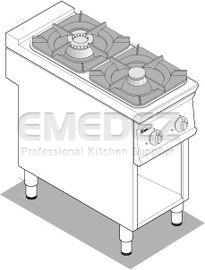 Plita Gaz cu 2 ochiuri si suport inchis 40x90x90