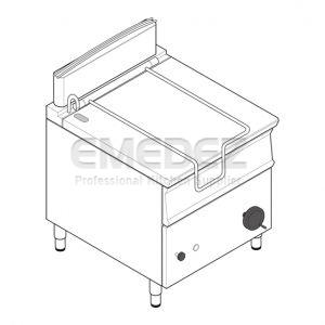 Tigaie rabatabila gaz cuva 80 litri cu rabatare motorizata INOX  80x90x90