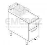 Friteuza gaz cu suport inchis cuva 13 litri arzatoare interne 40x90x90 