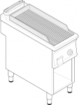 Fry-top electric cu placa striata pe suport deschis 80x70x90cm