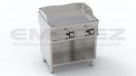 Fry-top / Gratar gaz cu placa NETEDA, CROMATA, suport deschis , 14 kW,  80x70x90cm