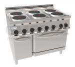 Mașină de gătit electrica modulara cu 6 plite , dulap si cuptor GN 2/1 70x70x85