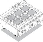 Plita electrica de banc cu 6 ochiuri 120x90x28